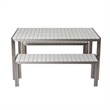 Pemberly Row 3-piece Aluminum Frame Patio Dining Set in White