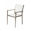 Pemberly Row Aluminum Patio Dining Char in Gray/White (Set of 6)
