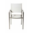Pemberly Row Aluminum Patio Dining Char in Gray/White (Set of 6)