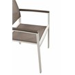 Pemberly Row Aluminum Patio Dining Char in White/Gray (Set of 6)