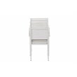 Pemberly Row Modern Aluminum Patio Dining Set in White Frame/Polyresin