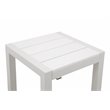 Pemberly Row Modern Aluminum Patio Side Table in White Frame/Polyresin