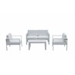 Pemberly Row 4-piece Modern Aluminum Frame Outdoor Sofa Set in White