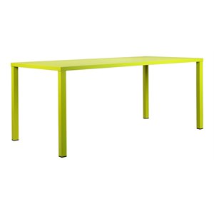 Pemberly Row Modern Aluminum Frame Patio Dining Table in Green