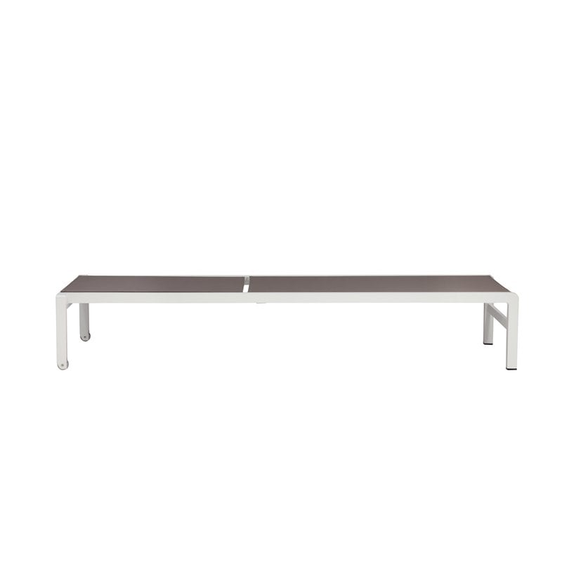 Pemberly Row Modern Aluminum Frame Patio Loungers in Gray (Set of 2)