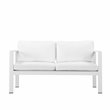 Pemberly Row Modern Aluminum Outdoor Sofa in Powder Coated White
