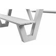 Pemberly Row Contemporary Aluminum Outdoor Picnic Table in White