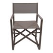 Pemberly Row Aluminum Patio Directors Chairs in Brown Taupe (Set of 2)
