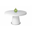 Pemberly Row Gloss Lacquer & Polished Steel Metal Dining Table in White