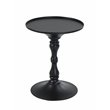 Pemberly Row Circle Top Modern Steel Metal Side Table in Black