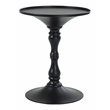 Pemberly Row Circle Top Modern Steel Metal Side Table in Black