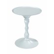 Pemberly Row Circle Top Modern Steel Metal Side Table in White