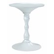 Pemberly Row Circle Top Modern Steel Metal Side Table in White