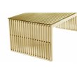 Pemberly Row Rectangle Modern Metal/Glass Coffee Table in Gold