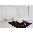 Pemberly Row Gloss Lacquer & Polished Steel Metal Dining Table in White