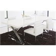 Pemberly Row Gloss Lacquer & Polished Steel Metal Dining Table in White