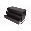 Pemberly Row Modern Wood Veneer & High Polished Steel Dresser in Espresso
