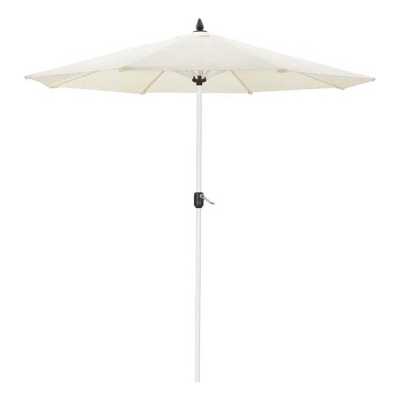 Pemberly Row Modern Aluminum and Fabric Umbrella White and Gray