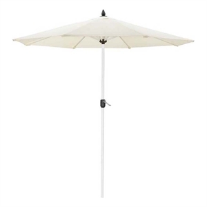 Pemberly Row Modern Aluminum and Fabric Umbrella White and Gray