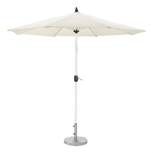 Pemberly Row Modern Aluminum and Fabric Umbrella Set in White Finish