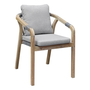 Pemberly Row 30&quot Modern Acacia Wood Dining Chairs in Gray Finish (Set of 2)