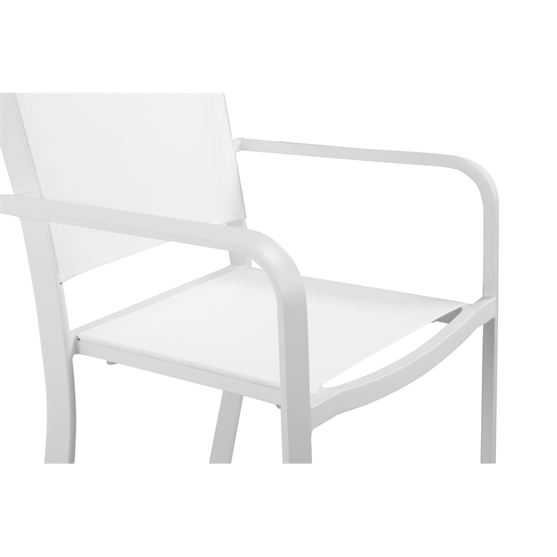 Pemberly Row Modern Aluminum Bar Stool in White Finish (Set of 6)