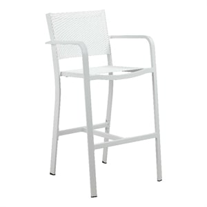 Pemberly Row Modern Aluminum Bar Stool in White Finish (Set of 6)