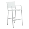 Pemberly Row Modern Aluminum Bar Stool in White Finish (Set of 6)