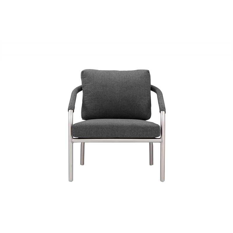 Pemberly Row Contemporary 4-Piece Aluminum Sofa Set in Slate Gray