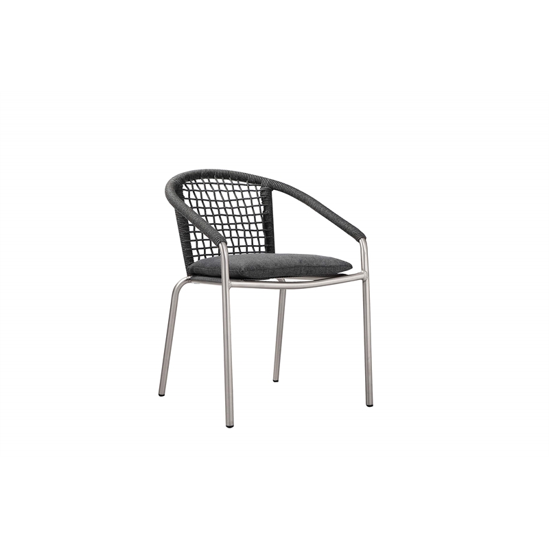 Pemberly Row 7-Piece Modern Aluminum Dining Set in Slate Gray
