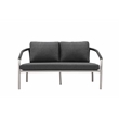 Pemberly Row Contemporary Two Seater Aluminum Sofa in Slate Gray