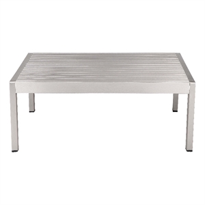 Pemberly Row 12x32&quot Modern Aluminum Coffee Table in Gray Finish
