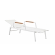 Pemberly Row Modern Aluminum Arm Loungers in White Finish (Set of 2)