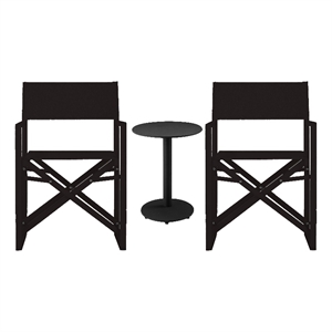 Pemberly Row 3-Piece Modern Aluminum Bistro Set in Black Finish