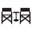 Pemberly Row 3-Piece Modern Aluminum Bistro Set in Black Finish