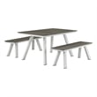 Pemberly Row 3-Piece Modern Aluminum Dining Set in Gray and White Finish