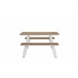 Pemberly Row 3-Piece Modern Aluminum Dining Set in Teak and White Finish