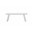 Pemberly Row Modern Style Aluminum and Polyresin Bench in White Finish