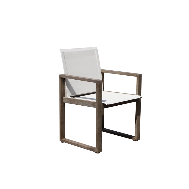 Pemberly Row 9-Piece Modern Eucalyptus Wood Dining Set in Brown Finish