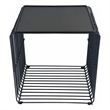 Pemberly Row Modern Metal Side Table with A Tray Top in Black