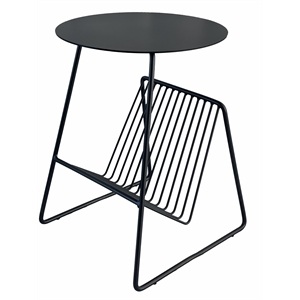 Pemberly Row Contemporary Gazette Magazine Table Black Metal