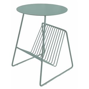Pemberly Row Contemporary Gazette Magazine Table Green Metal