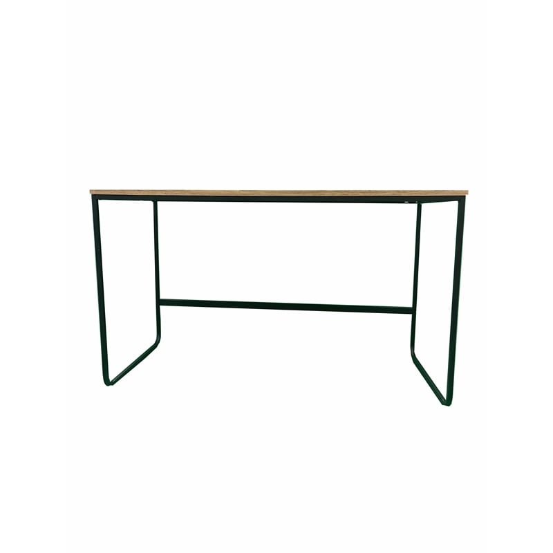 Pemberly Row Modern Sleigh-Style Wood Veneer/Metal Desk in Black