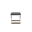 Pemberly Row Contemporary Stool Velvet Chocolate Fabric & Gold Frame