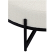 Pemberley Row Boucle Fabric White Bench Round Upholstered Fully Assembled