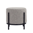 Pemberly Row Contemporary / Modern Round Stool in Boucle Fabric Gray