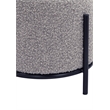 Pemberly Row Contemporary / Modern Round Stool in Boucle Fabric Gray