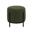 Pemberly Row Contemporary Round Stool in Boucle Fabric Green