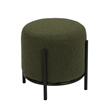 Pemberly Row Contemporary Round Stool in Boucle Fabric Green