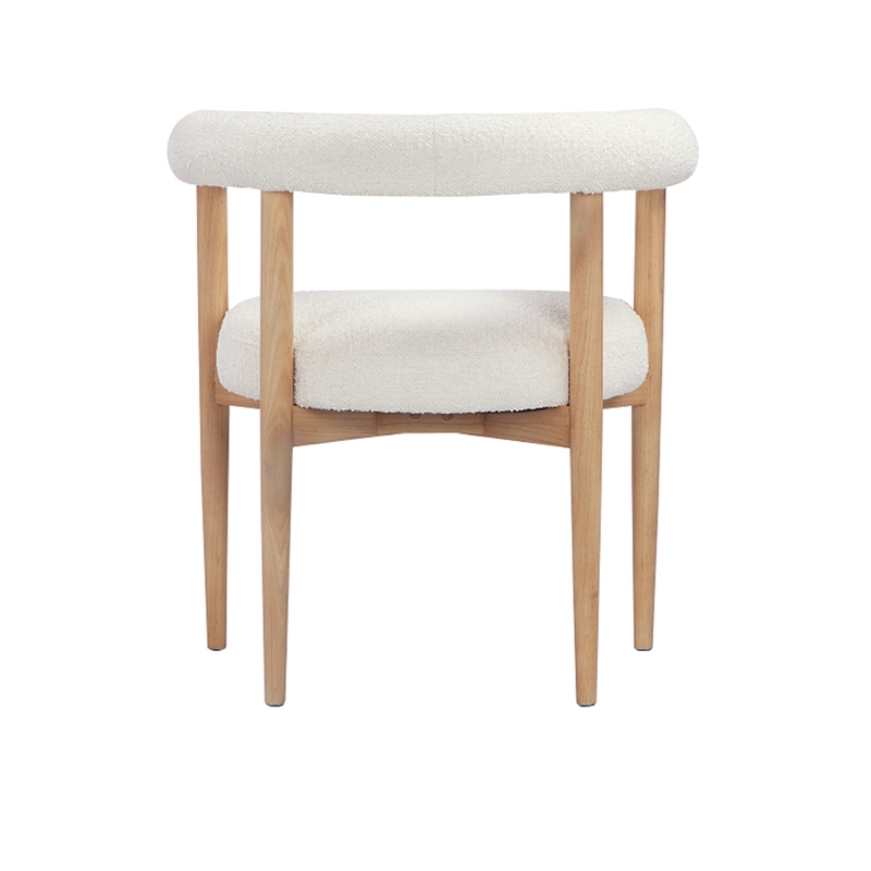 Pemberly Row Contemporary / Modern Arm Chair in Boucle Fabric White